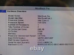2010 17 Apple Macbook Pro 17 Mc024ll/a I5 2.53ghz 8gb As Is Screen 2 Lines
