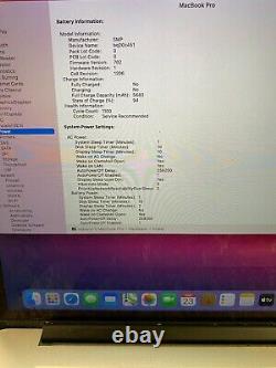 2014 MacBook Pro 15 Retina i7 2.5Ghz 16GB 256Gb SSD Screen Wear / Battry