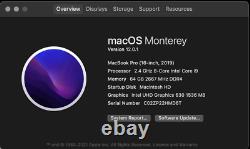Apple Macbook Pro 16 2.4GHz 8-Core Intel Core i9 64GB 8TB Radeon Pro Space Gray