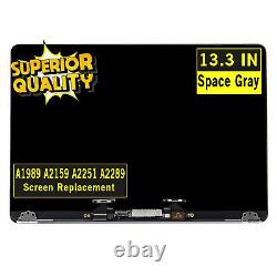 For Apple Macbook Pro 13 Replacement A1989 LCD Screen MV962LL/A 2019 Space Gray