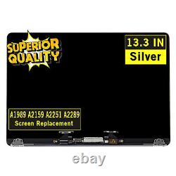 For MacBook Pro 13 2020 A2251 EMC 3348 LCD Display Screen Full Assembly Silver