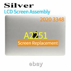 For MacBook Pro 13 2020 A2251 EMC 3348 LCD Display Screen Full Assembly Silver