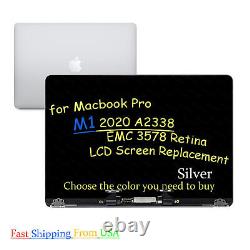 For MacBook Pro 13 2020 M1 A2338 LCD Screen Assembly Display Replacement Silver