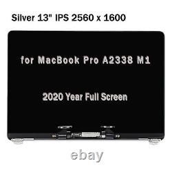 For MacBook Pro 13 2020 M1 A2338 LCD Screen Assembly Display Replacement Silver