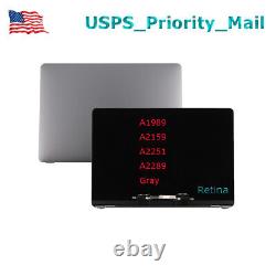 For MacBook Pro A1989 A2159 A2251 A2289 13.3 LCD Screen Display Gray Assembly