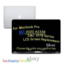 Gray Silver New LCD Screen Display Assembly For MacBook Pro 13 M1 A2338 2020