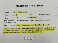 MacBook Pro16.1 16 A2141 EMC 3347.2019 LCD Screen Assembly Space Gray 661-14200