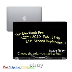 NEW LCD Screen Display Assembly for MacBook Pro 13 A2251 2020 EMC 3348 Gray